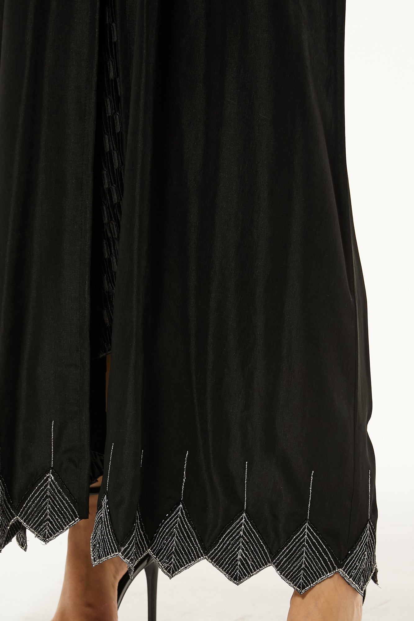 MOiSTREET Black Abaya with Tatreez and Handwork embellishment