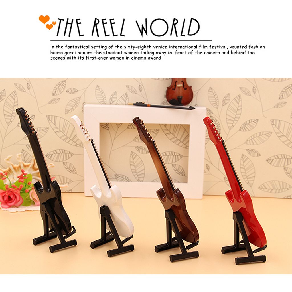 Mini Musical Instrument Miniature Electric Guitar Model Desktop Decoration Gift