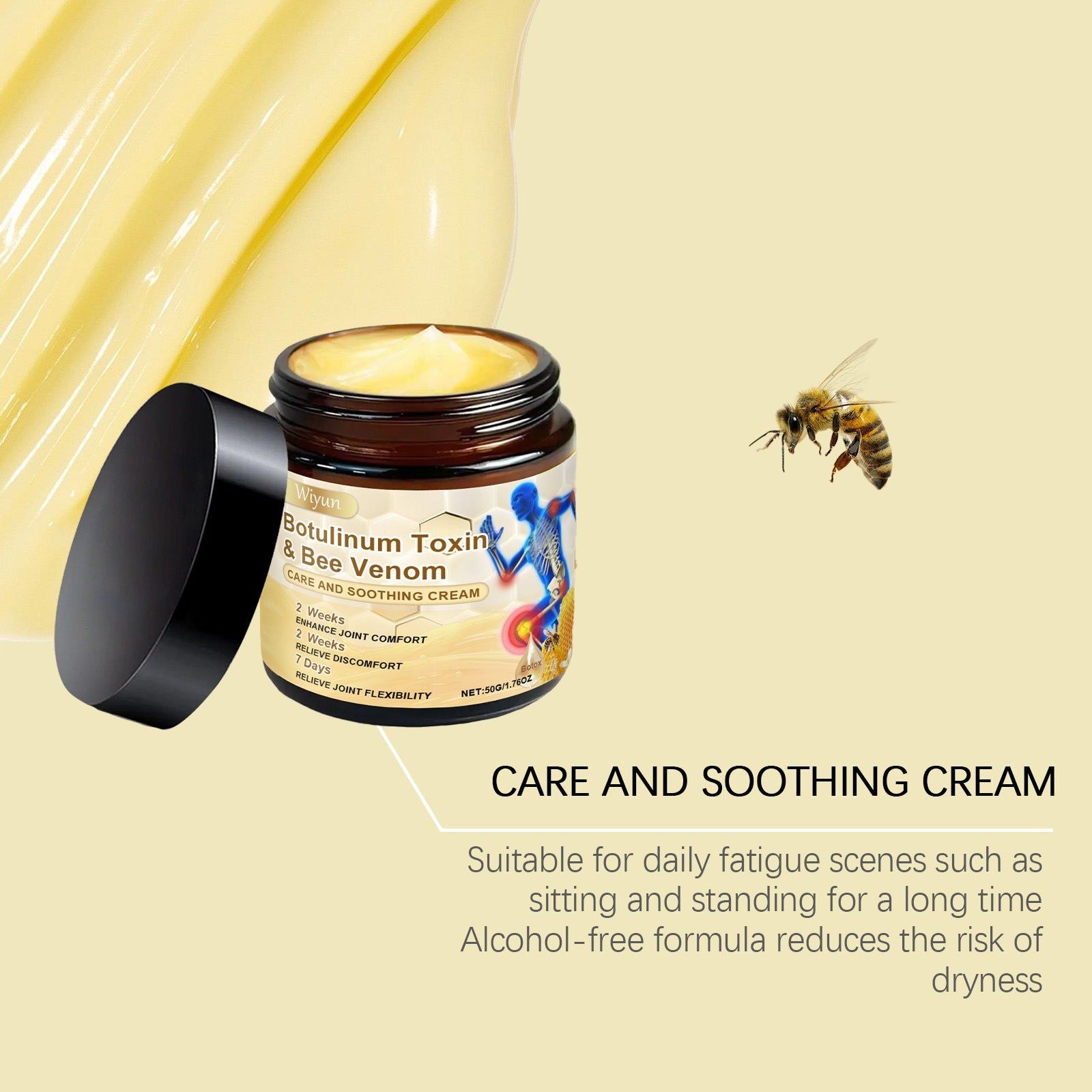 Body Care Soothing Cream, Gentle Joint Relief, Daily Fatigue Relief, Sensitive Skin Safe ,50g