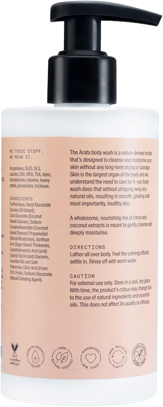 Arata Natural Hydrating & Non-Drying Body Wash With Coconut & Citrus Extracts (300 ml)