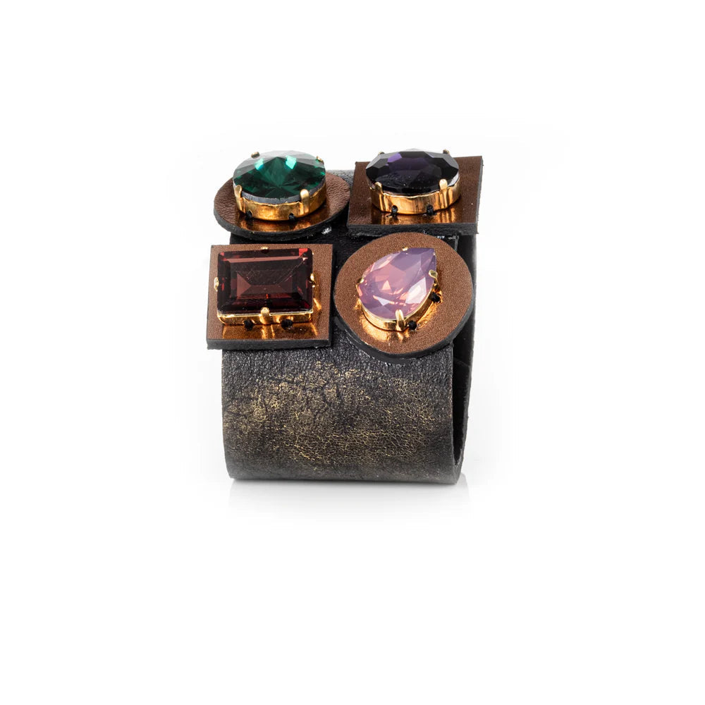 The Dark Prism Mosaic Leather Cuff Statement