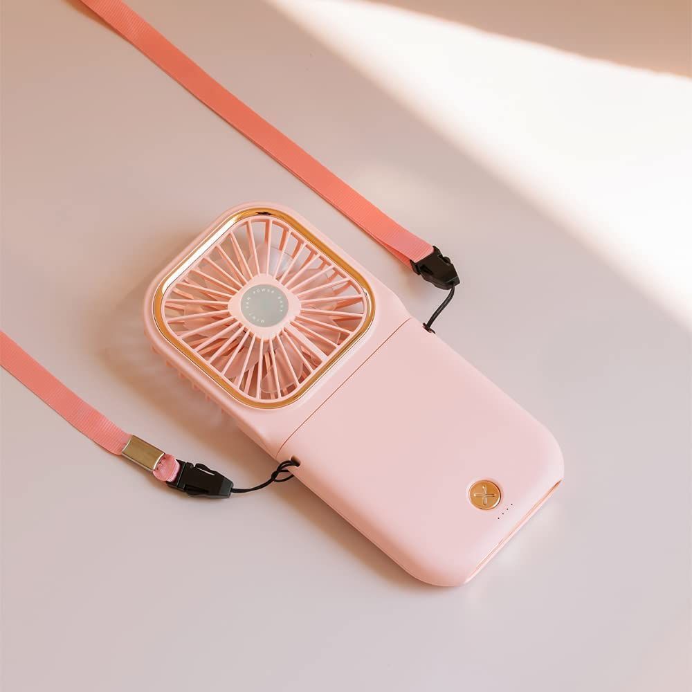 Mini USB Fan Folding Mobile Power Supply Fan Hanging Neck Electric Fan Desktop Phone Holder