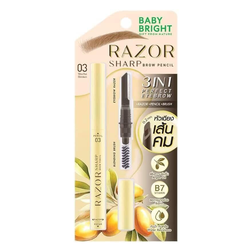 Razor Sharp Brow Pencil 0.15g Baby Bright (M) #03 Mocha Brown