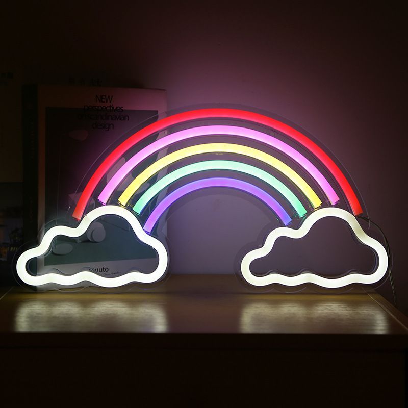 Rainbow Neon Light Festival Art Neon Sign LED Wall Night Light Decor