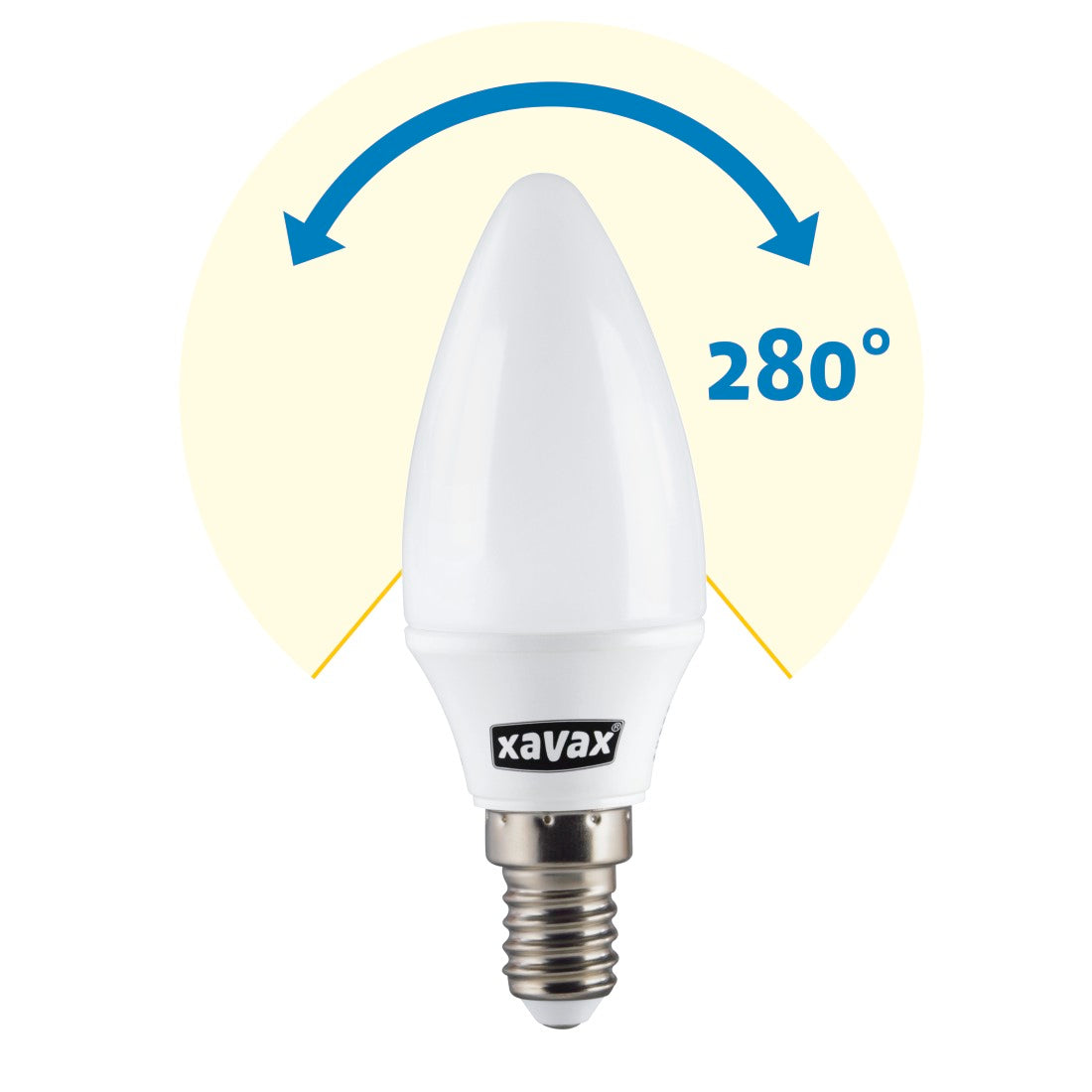 لمبة LED XAVAX 112259، E14، 250 لومن، تعوض 25 واط، لمبة شمعية، أبيض دافئ، RA90