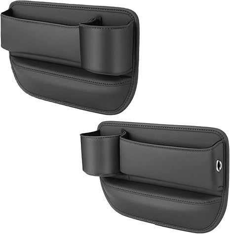 2 Packs Car Seat Gap Filler Organizer Seat Gap Storage Box with Cup Holders
