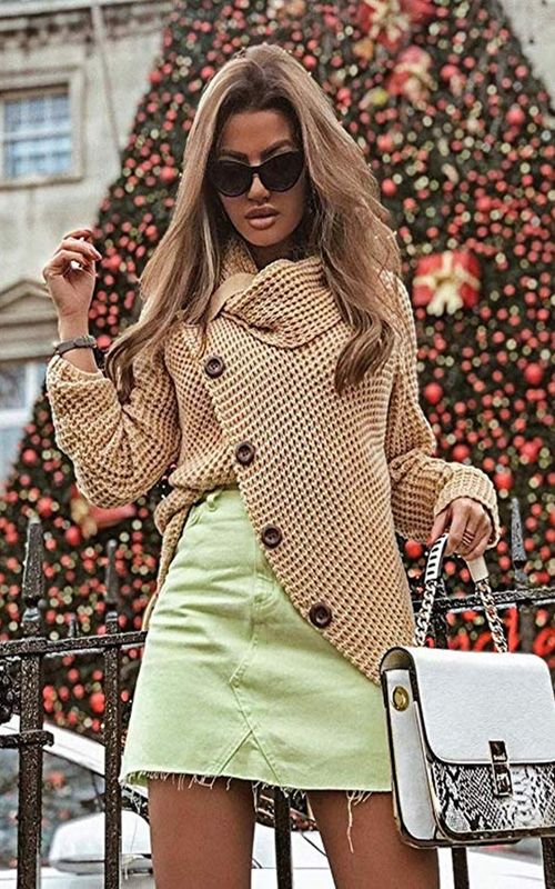 Winter Loose Turtleneck Sweater Long Sleeves Button Casual Pullover For Women