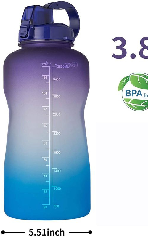 Large Capacity Water Bottle Gradient Fitness Sports Water jug With Time Marker