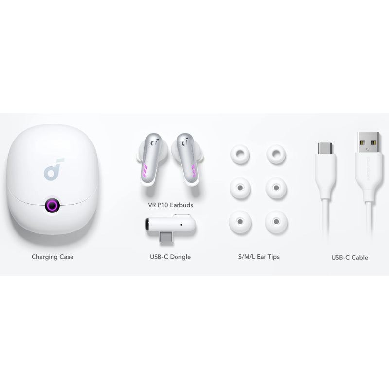 Soundcore VR P10 True Wireless Gaming Earbuds, White