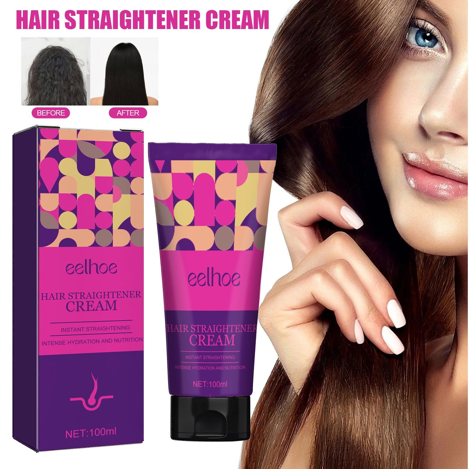 Transform Your Hair with Keratin Smoothing Cream, Long-Lasting Smooth Hair Care ,100ml