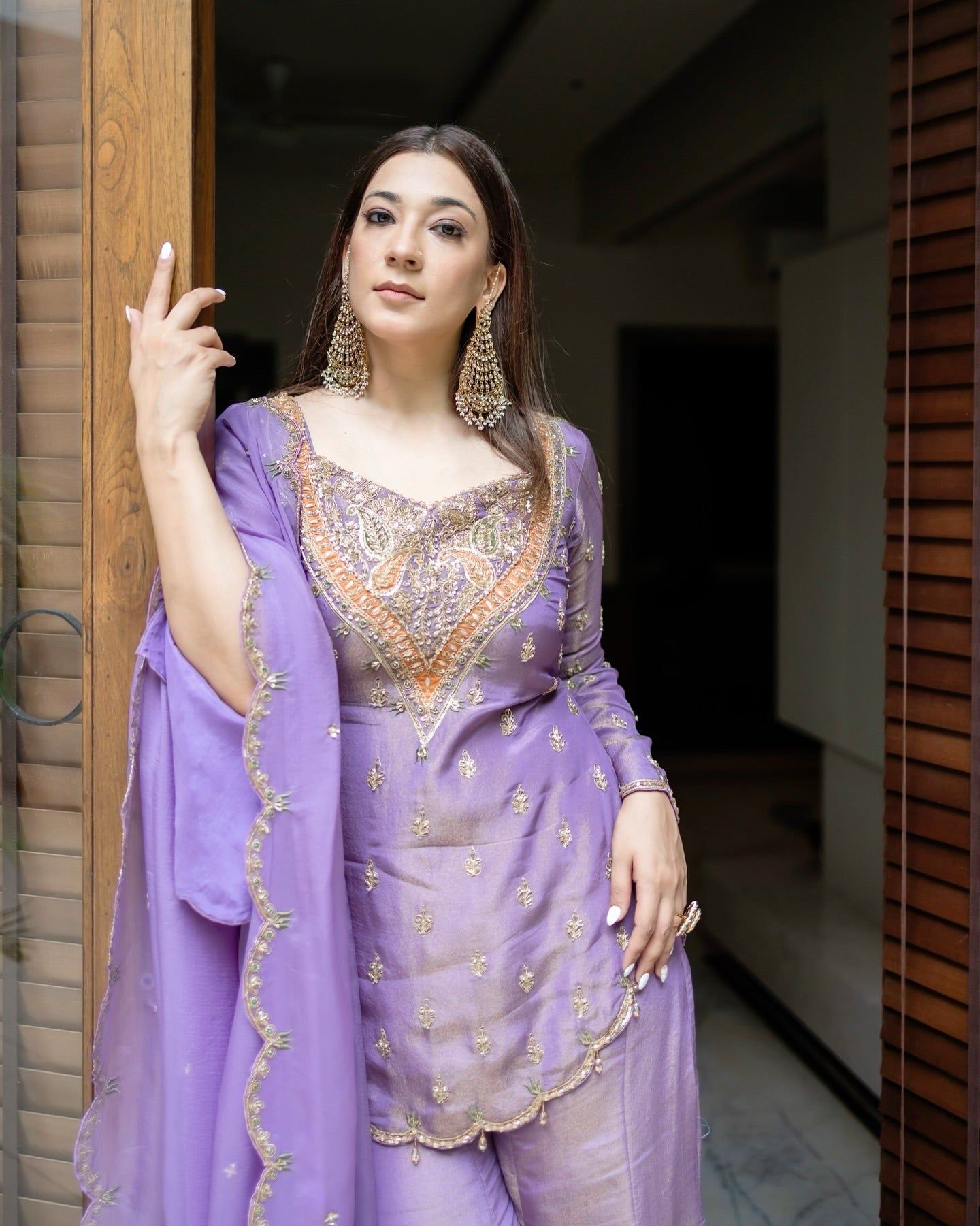 Party Wear Top-Bottom And Dupatta Set With Embroidery Work