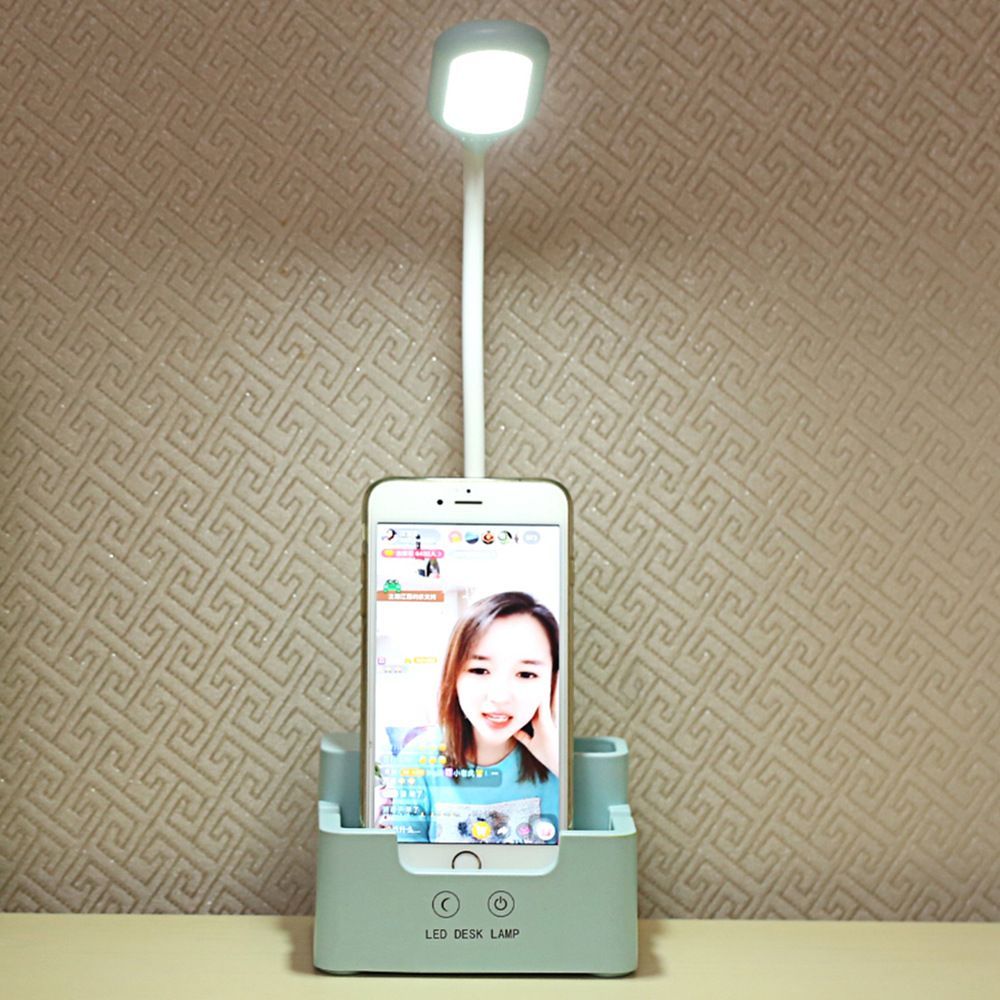 Rechargeable LED Desk Touch Lamp With Fan Student Bedside Reading Light With Stand