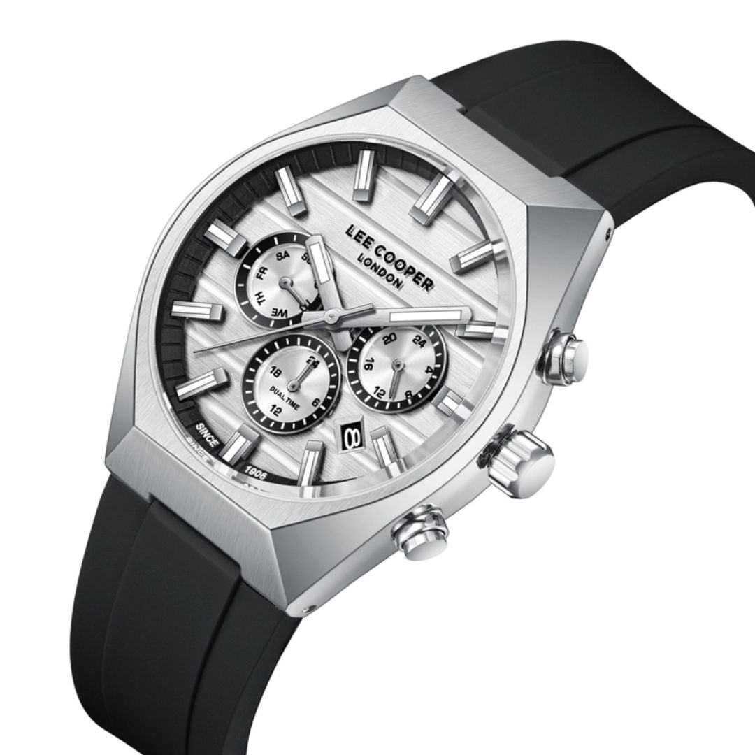 Lee Cooper Men's Multi Function Silicone Strap Watch, LC08388 Series