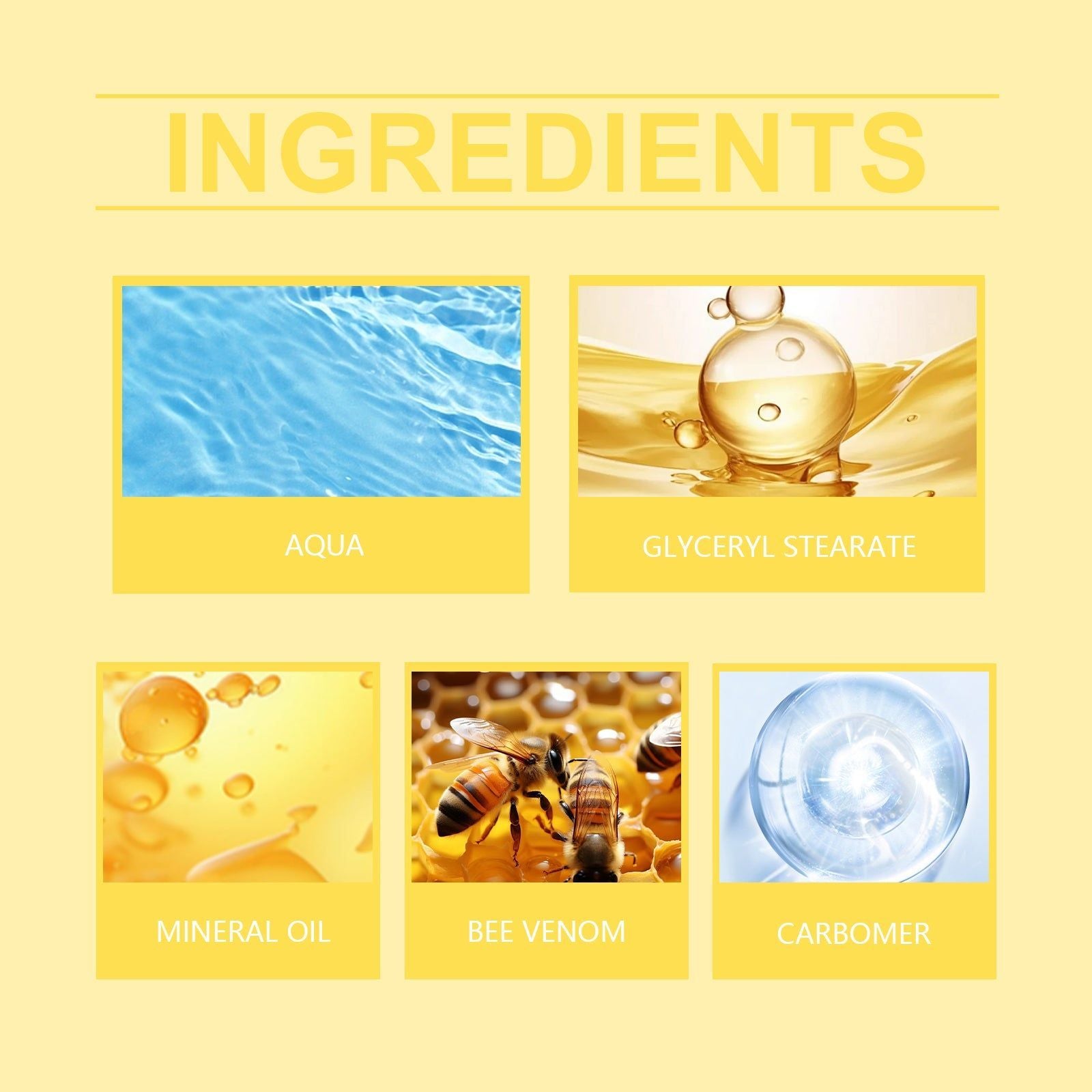 Bee Venom Skin Care Cream, Anti-Aging, Moisturizer, Psoriasis, Acne, Natural, Soothing, Daily Hydrating ,60g