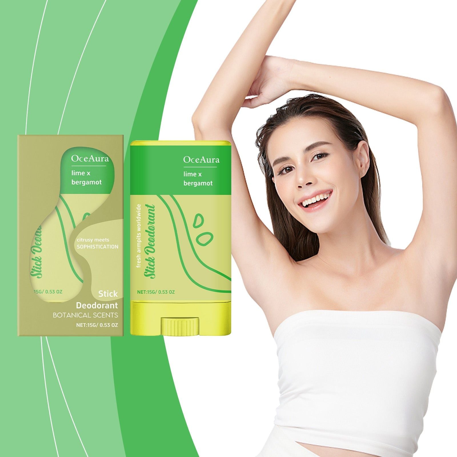 Bergamot Body Stick, Natural Deodorant, Odor Removal, Skin Nourishing, Fresh Fragrance ,15g