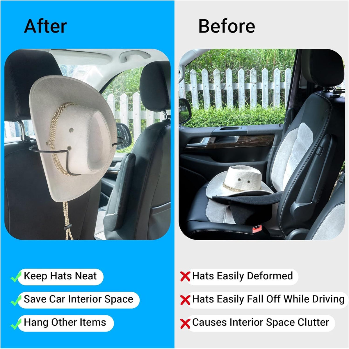 Cowboy Hat Holder Cowboy Hat Rack Cowboy Hat Holder for Car Truck Seat