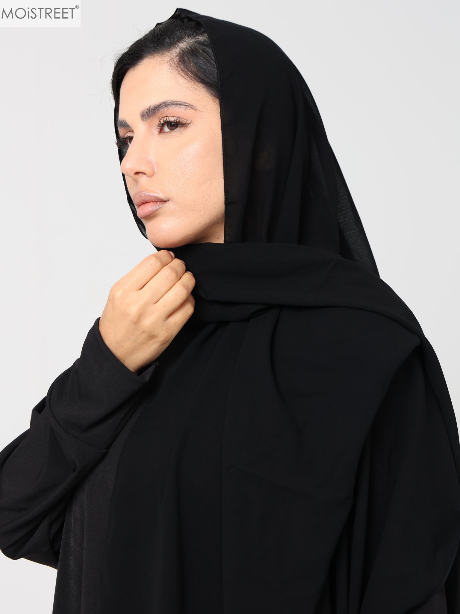 MOiSTREET Black Hijab Chiffon