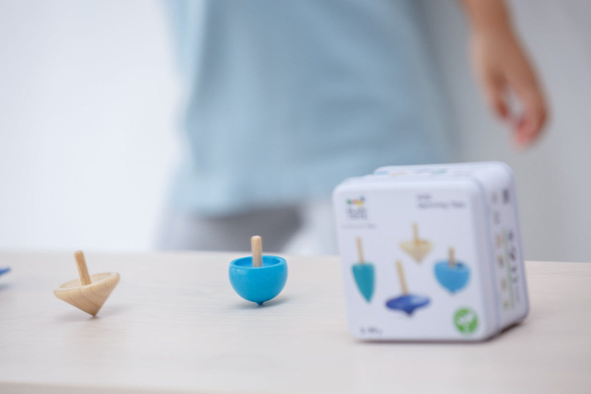 PlanToys Spinning Tops — Wooden Toy Set