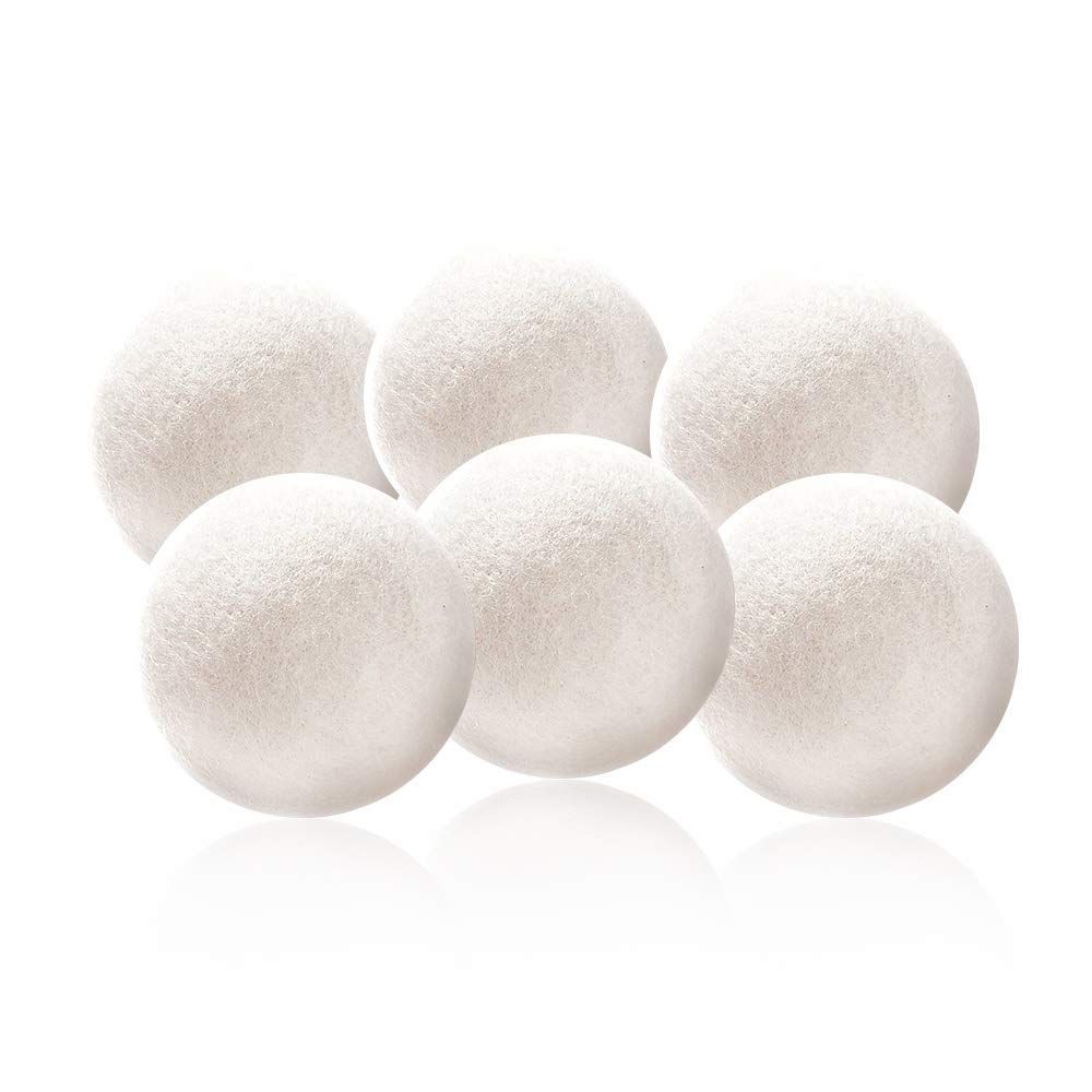 6-Pack Wool Tumble Dryer Balls Reusable Natural Fabric Softener