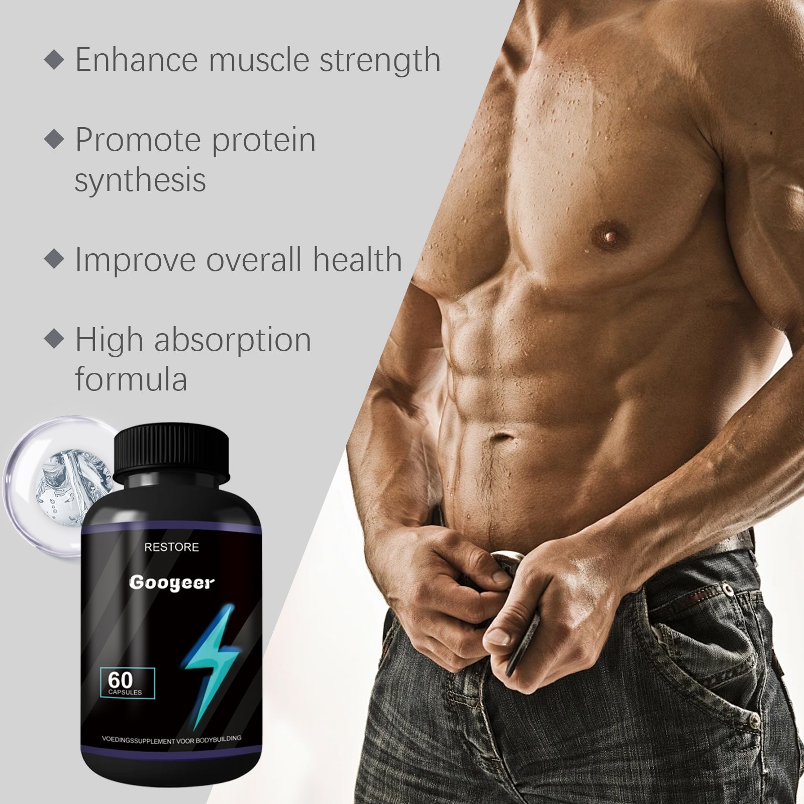 Boost Muscle Recovery with Top Body Care Supplement, Supports Immune & Endurance ,60 capsules