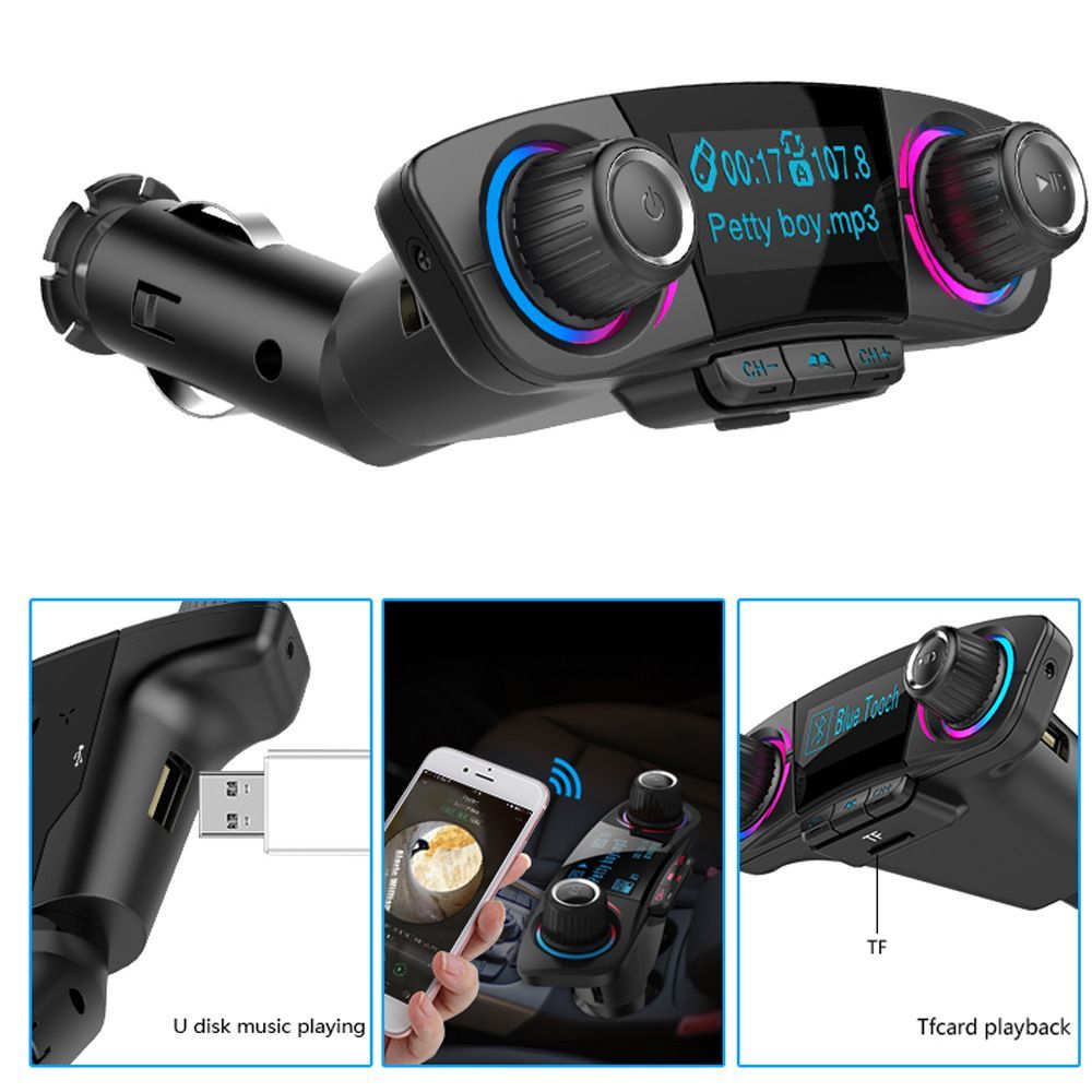 Car Bluetooth FM Transmitter Radio Adapter MP3 Player Dual USB Charger