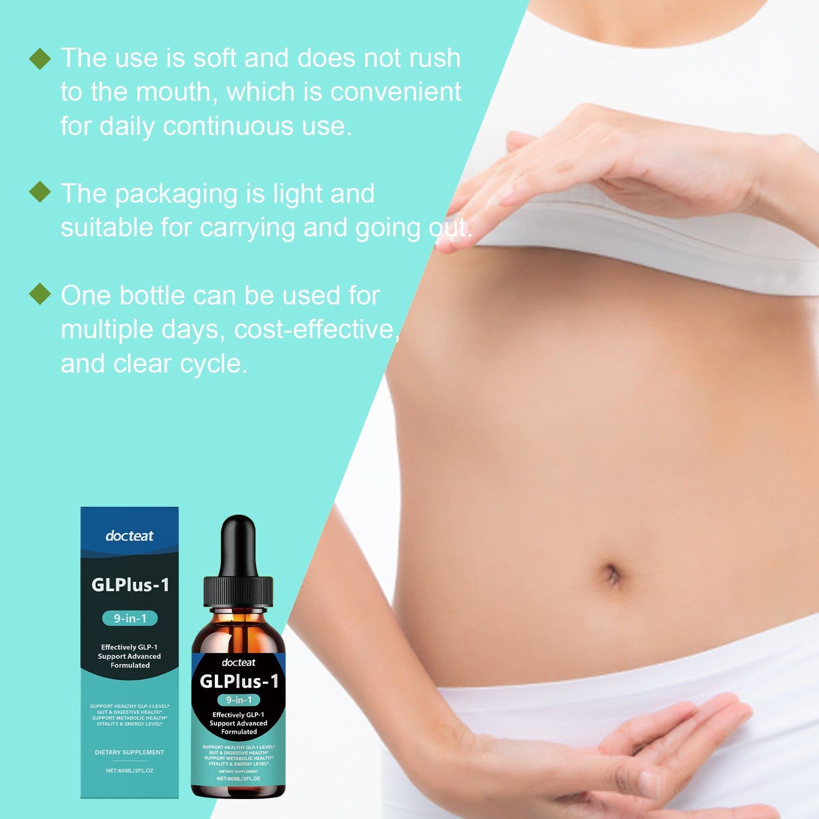 Boost Your Body Care with GLP-1 Nine-In-One Drops for Energy and Detox ,60ml