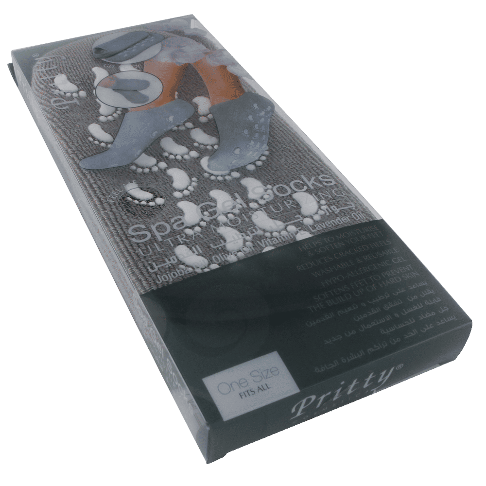 Pritty Ultra Moisturizing Spa Gel Socks, Grey