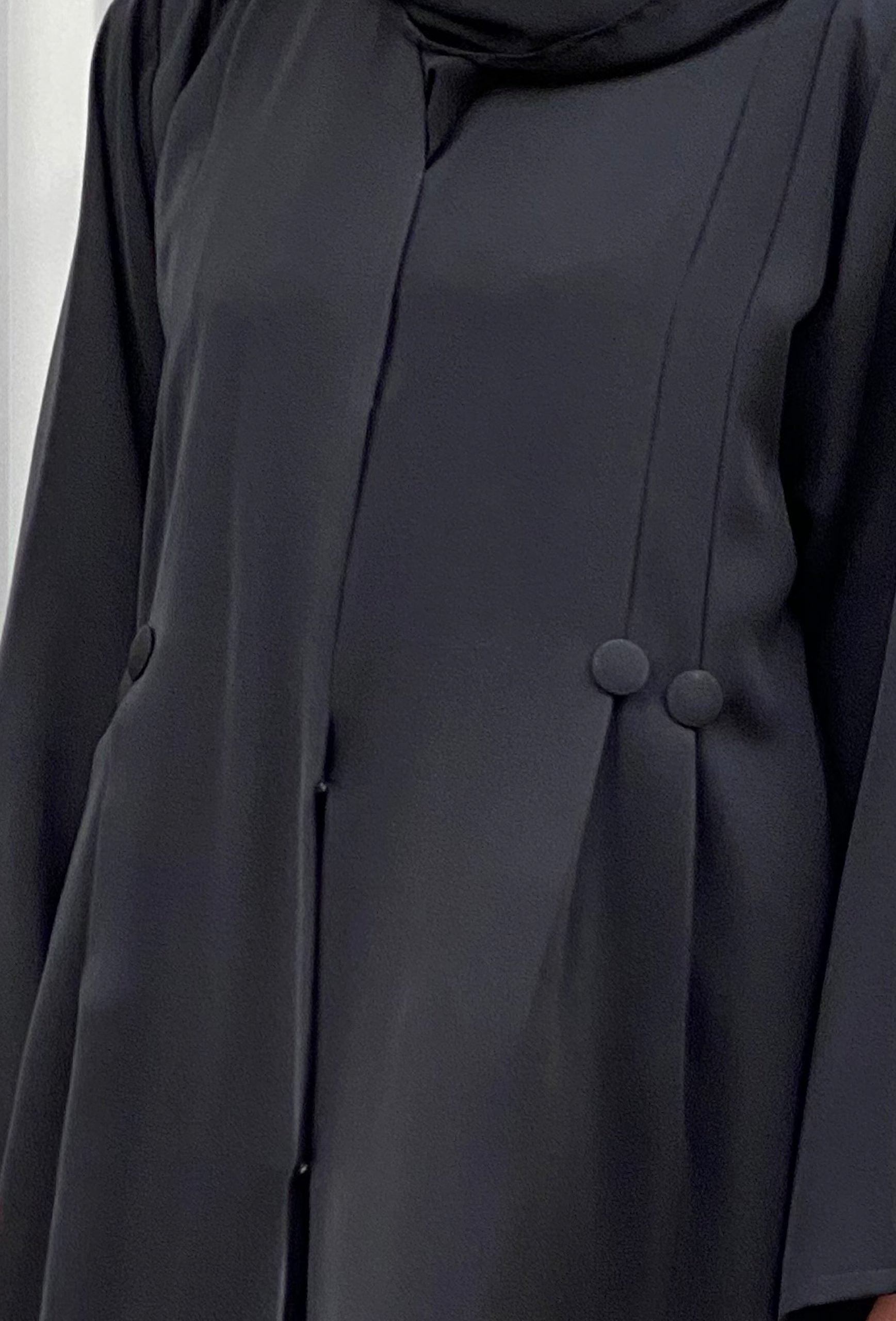MOiSTREET Black Nada Abaya Set Comes with Under Dress & Sheila
