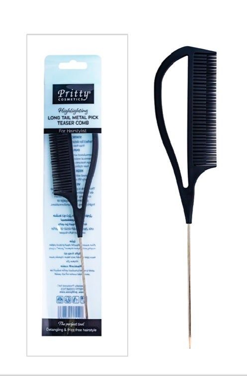 Pritty Long Tail Metal Pick Teaser Comb, Oupa001