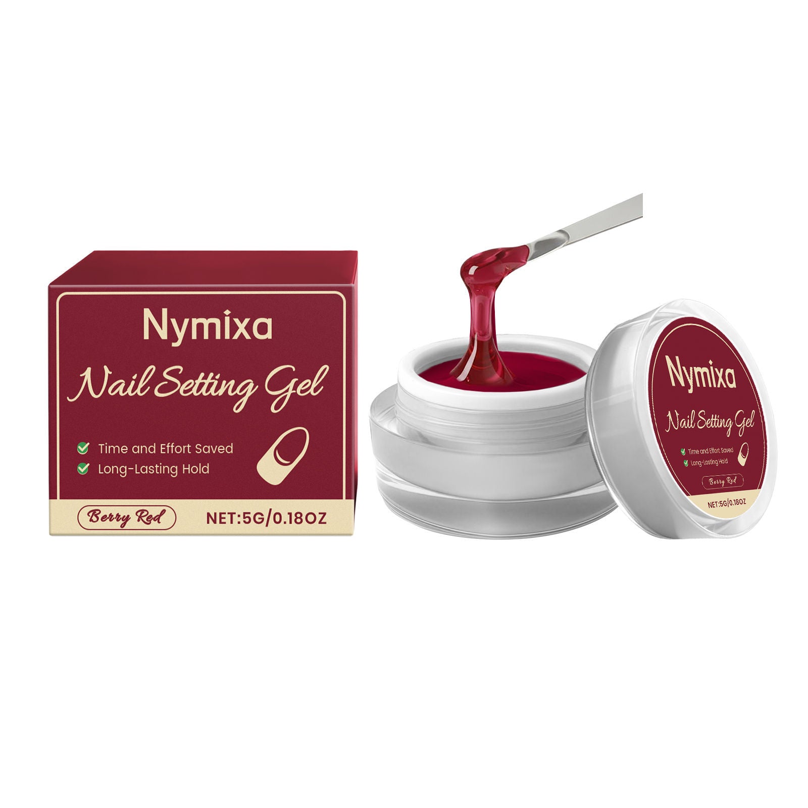 Berry Red Gel Jelly Nail Art Products, Quick Natural Dry, DIY Home Fix ,5g