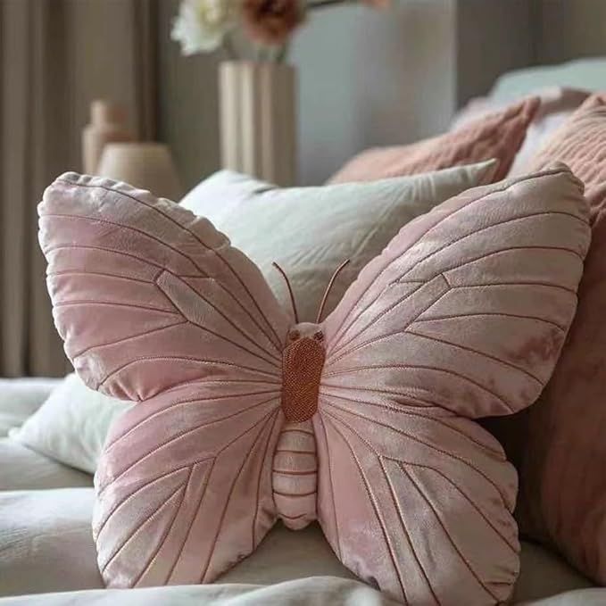 Butterfly Throw Pillow Plush Butterfly Shaped Cushion Home Decor for Couch Bed