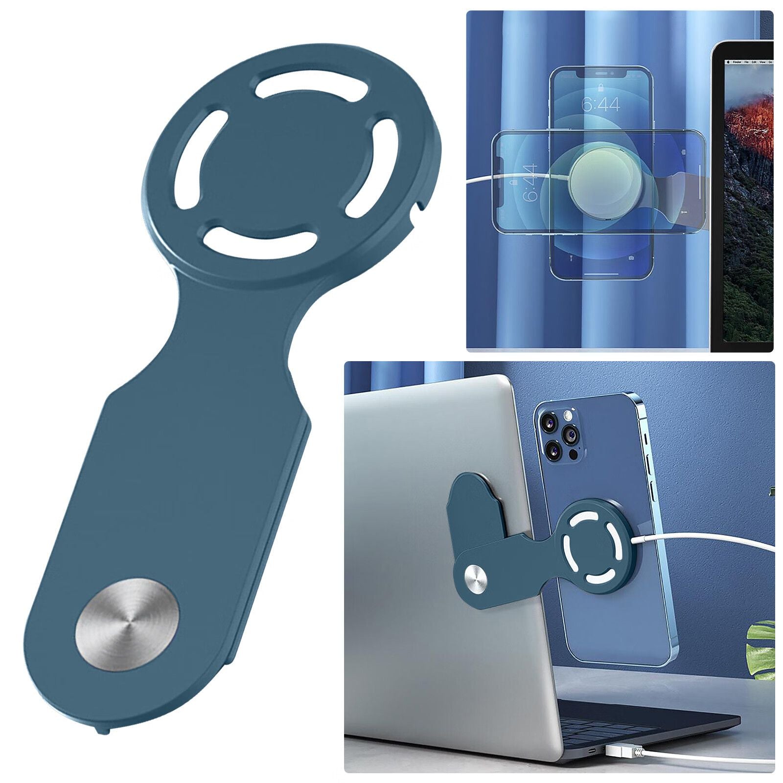Side Screen Phone Mount Magnetic Laptop Phone Holder With Wireless Charging