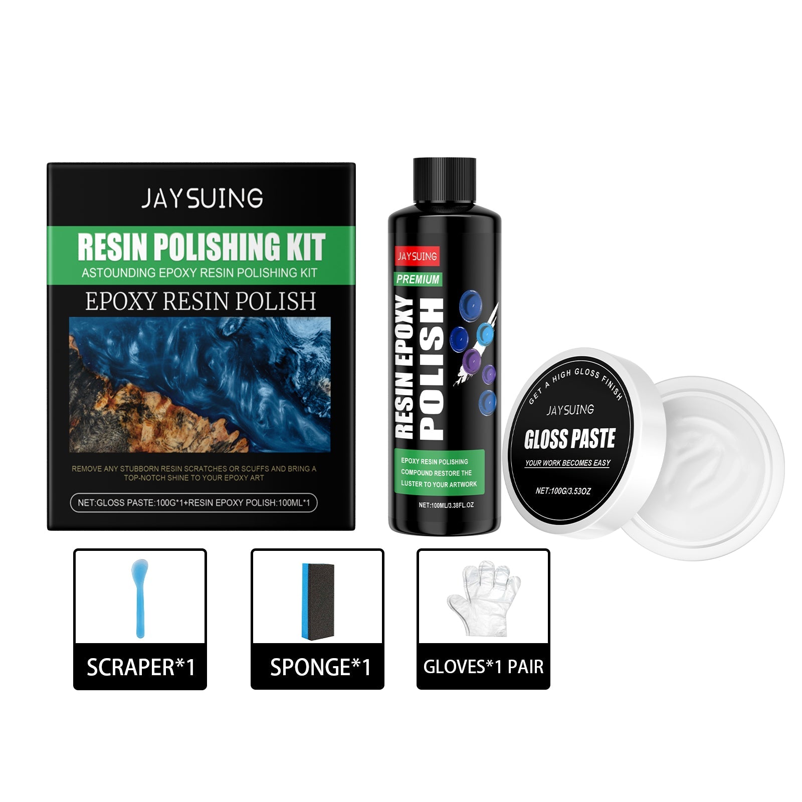 Refinish & Polish Kit, Epoxy Art Accessories, Restores Shine, Easy to Use ,1set