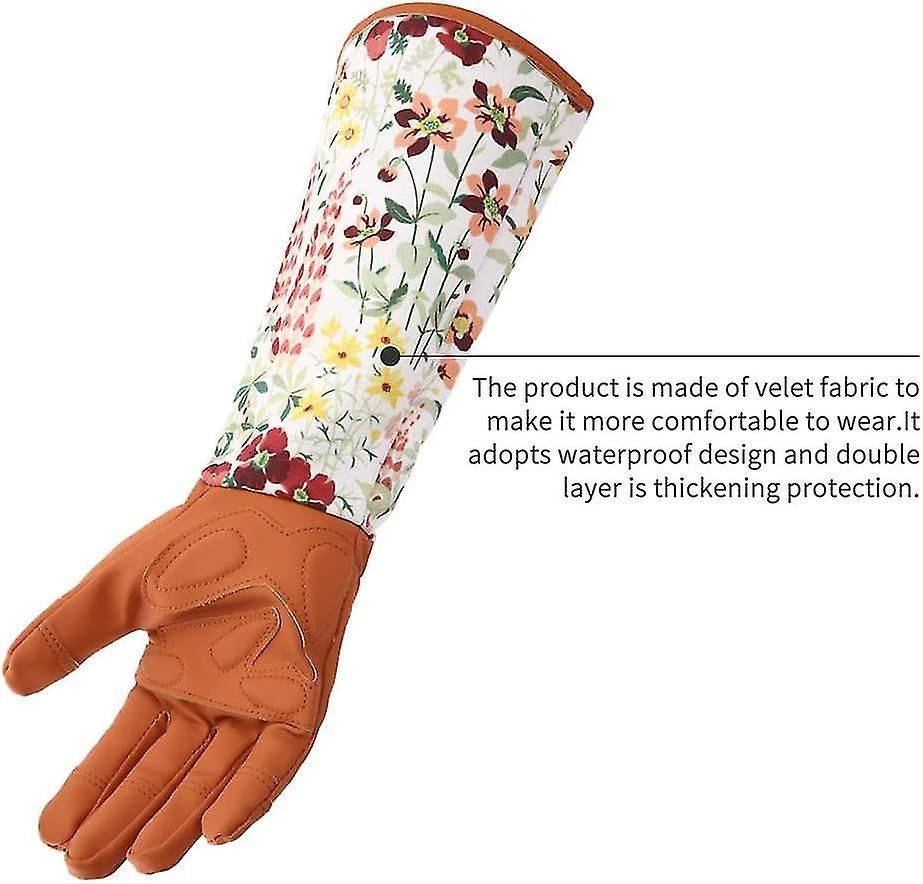 Gardening Rose Leather Gloves Women Extended Pro Gloves Rose Pruning Garden For Mother And Grandmother Gardening Gifts (red)