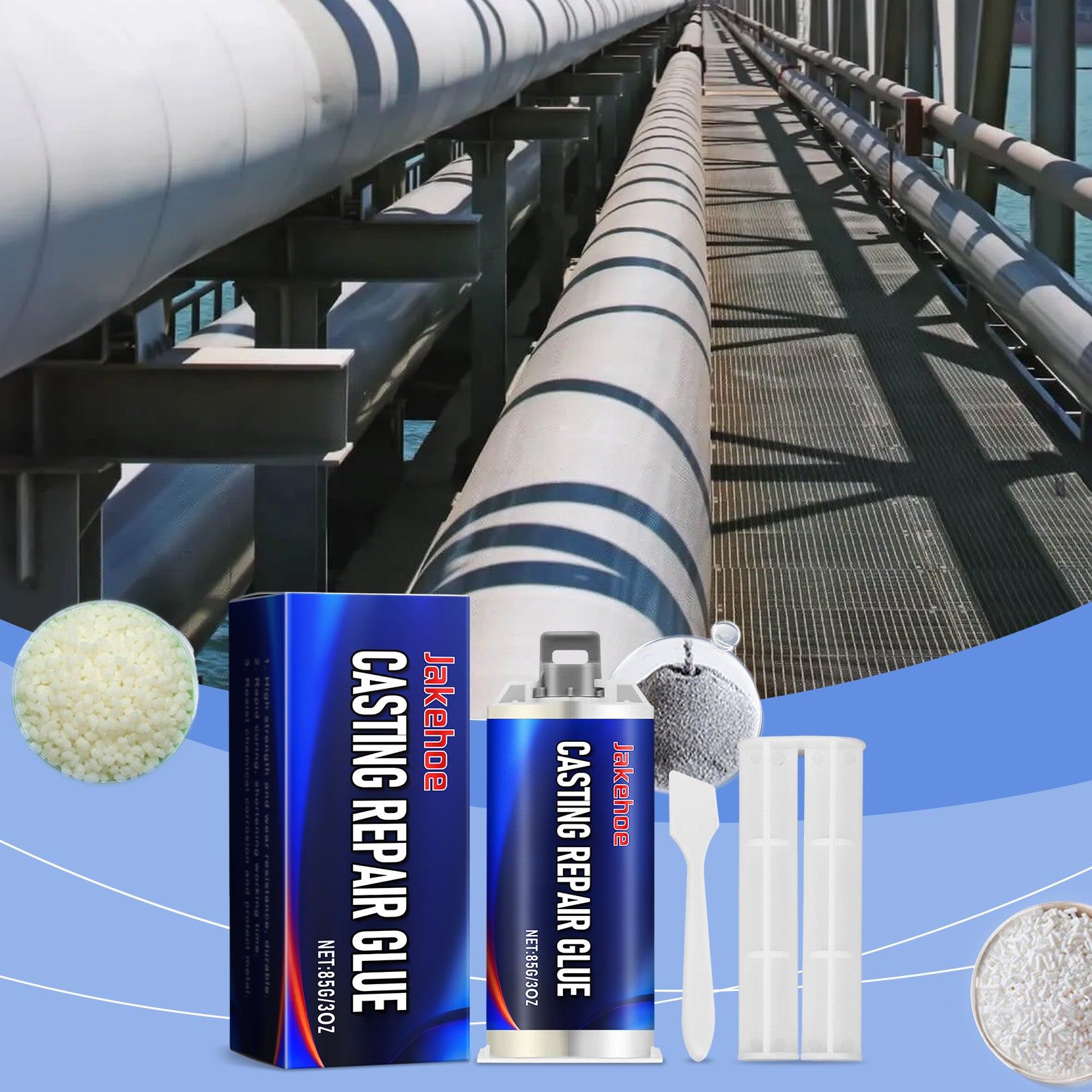 Industrial Metal Casting Repair Glue, Strong, Durable, Heat & Weather Resistant, Perfect for Restoration ,1set