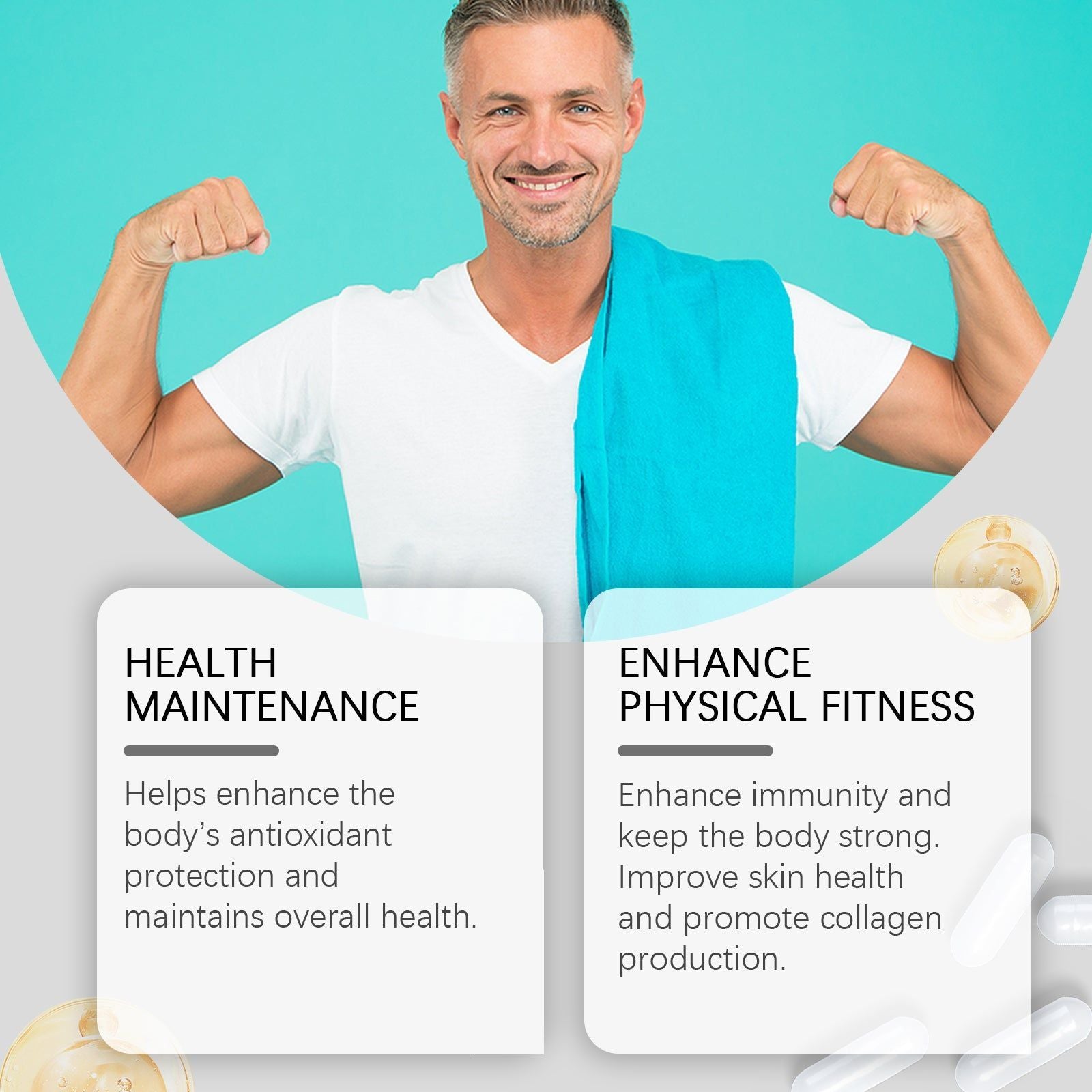 Boost Men's Strength with Natural Body Care, Energy & Endurance Capsules ,90 capsules