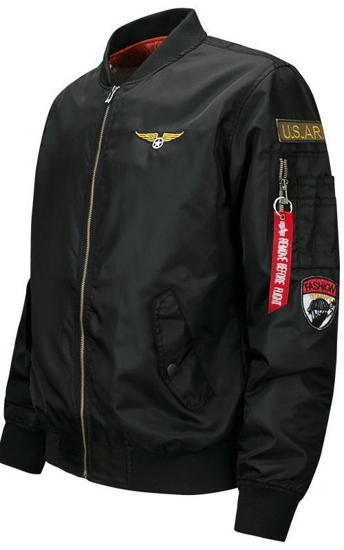 Men Bomber Jacket Stand Collar Zipper Flight Short Jacket Slim Tactical Windbreaker