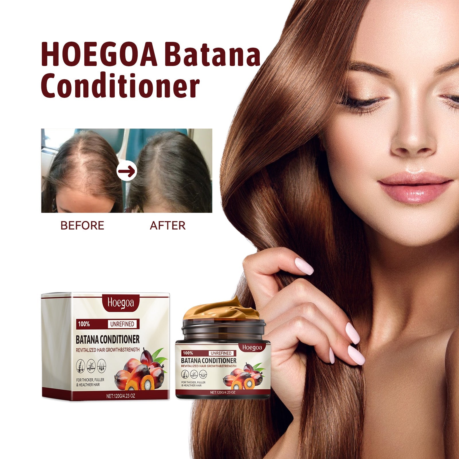 Batana Conditioner for Smooth Hair, Volumizing, Repair, Nourishing, Long-Lasting Moisture ,120g