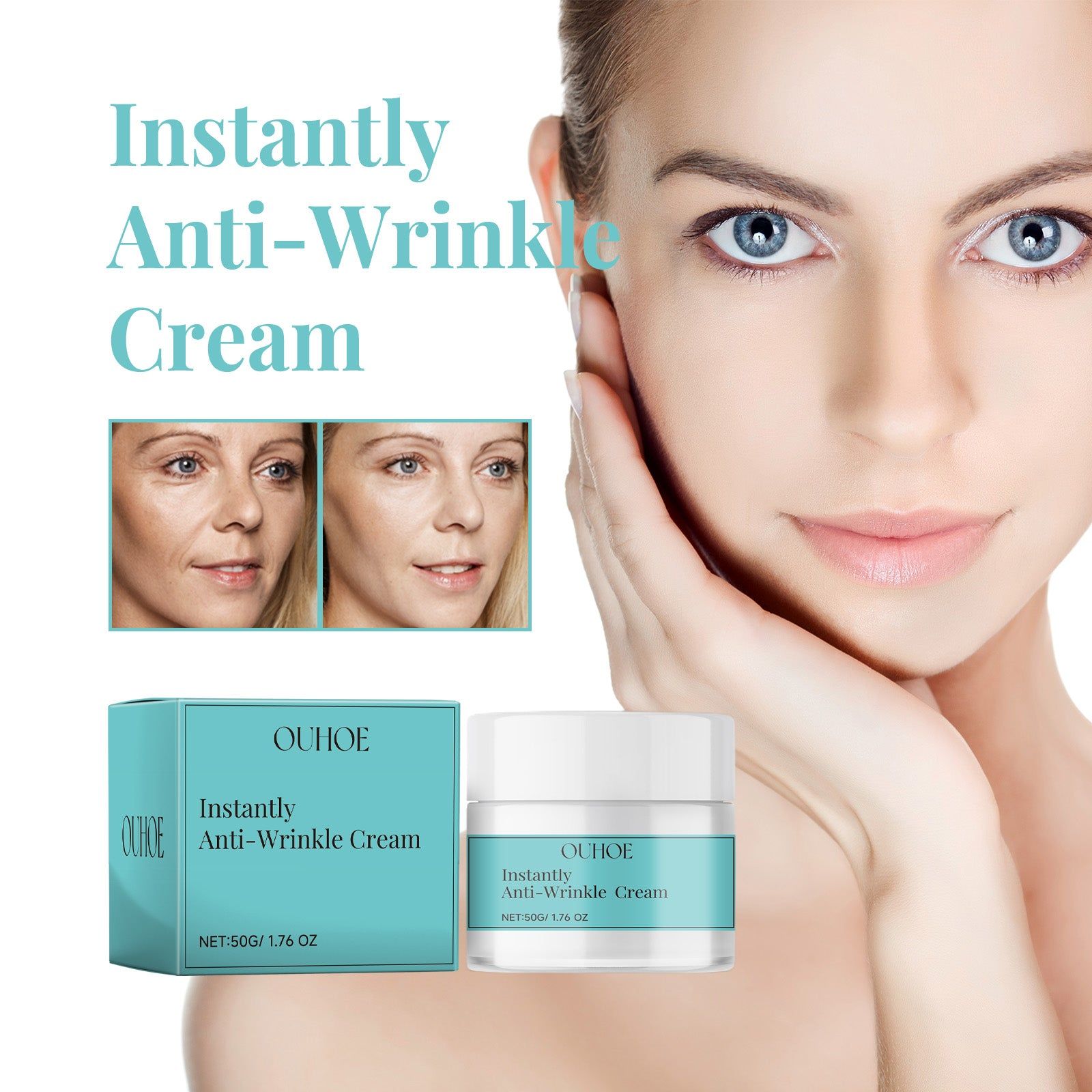 Instantly Anti-Wrinkle Cream, Deep Moisturizer, Fade Fine Lines, Rejuvenate Skin ,50g