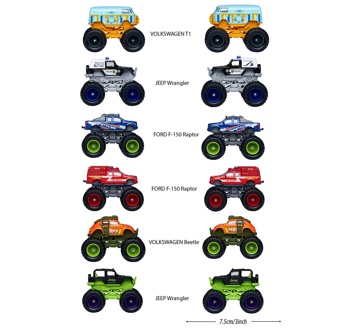 Majorette Monster Rockerz Die-Cast Monster Trucks - 7.5cm