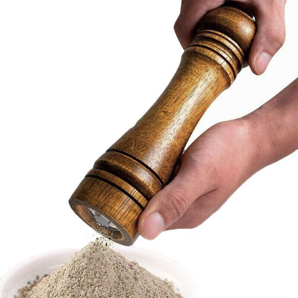 Salt Pepper Grinder Vintage Wooden Oak Spice Mill Blender Stick Kitchen Tool