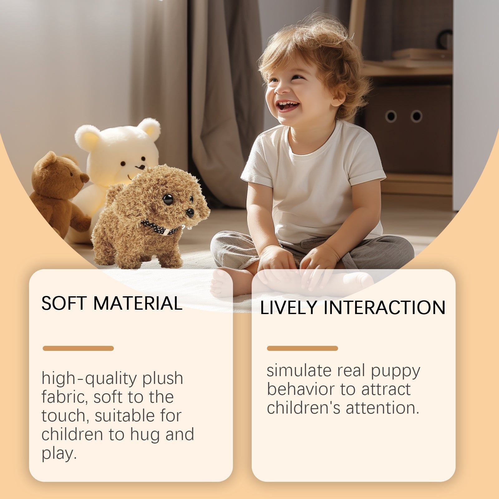 Creative Electric Toy Dog, Plush Soft, Realistic Puppy Behavior, Fun & Durable ,1pcs