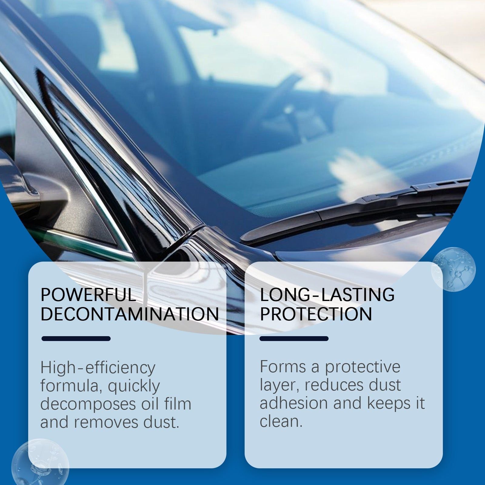 Car Cleaning Glass Oil Film Remover, Stubborn Stain Remover, Clear Vision, Safe Drive ,180ml