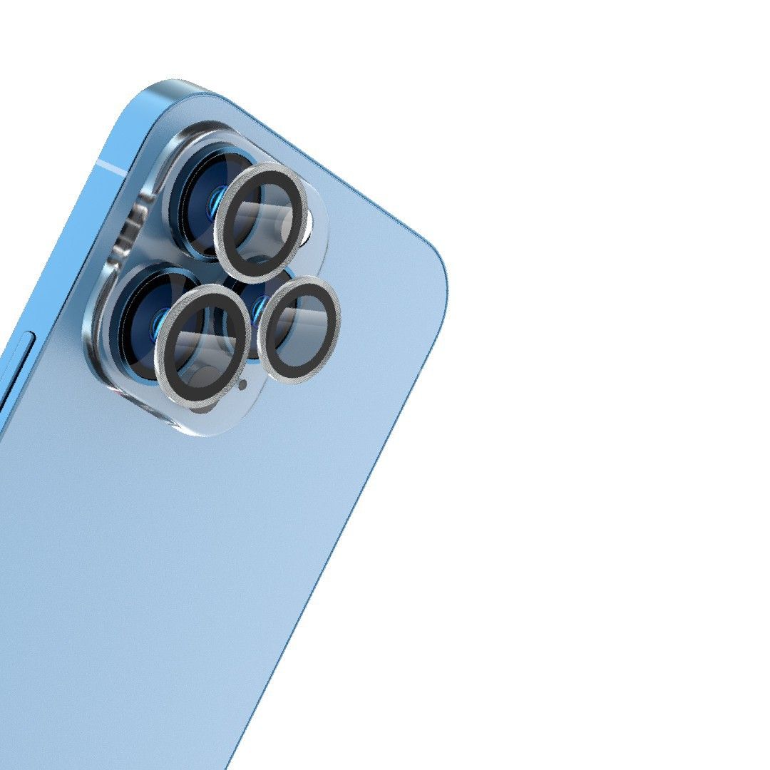 Levelo Lucent Trio Lens Protector For iPhone 13 Pro &  13 Pro Max, Silver