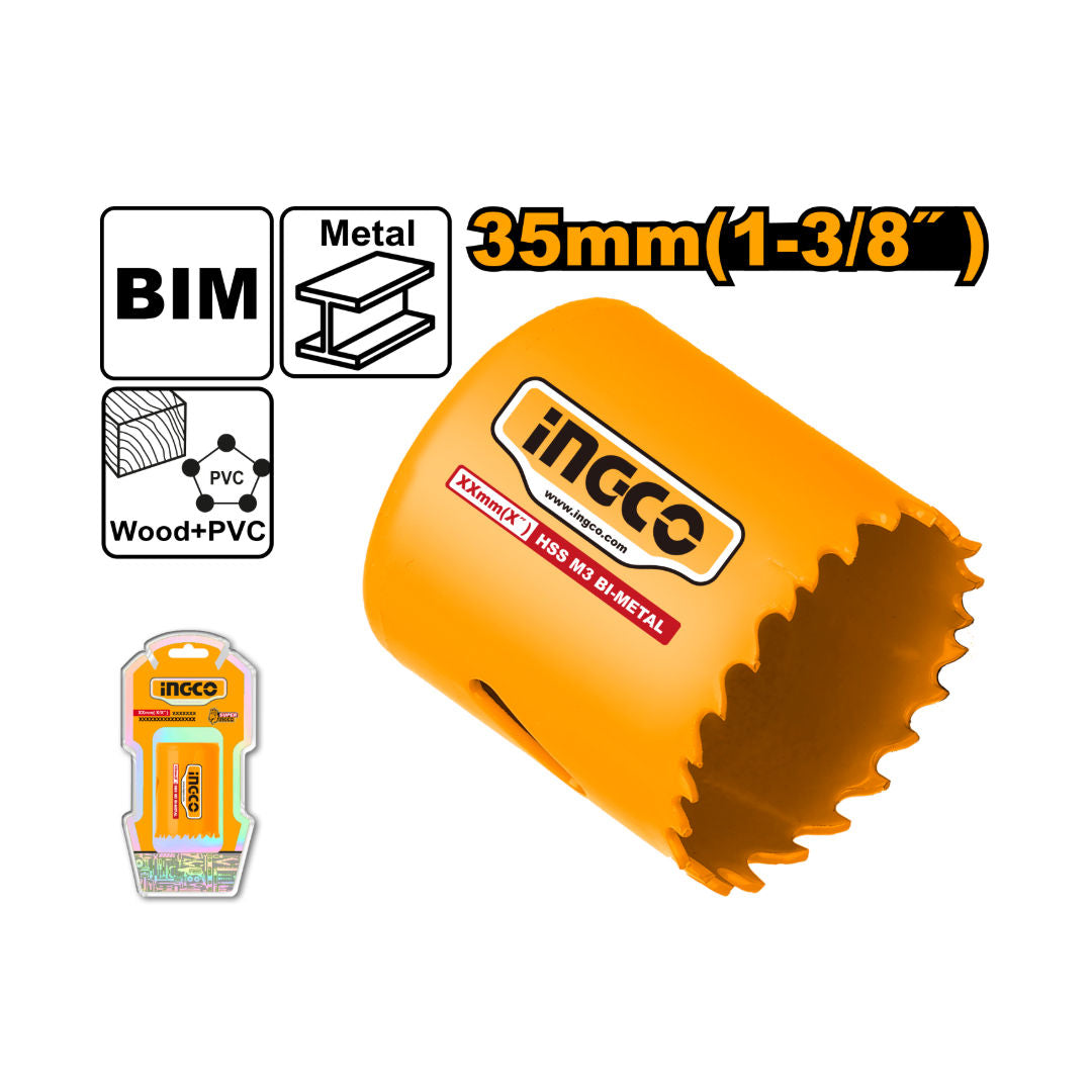 INGCO HSS Bi-Metal Hole Saw, 38mm Depth