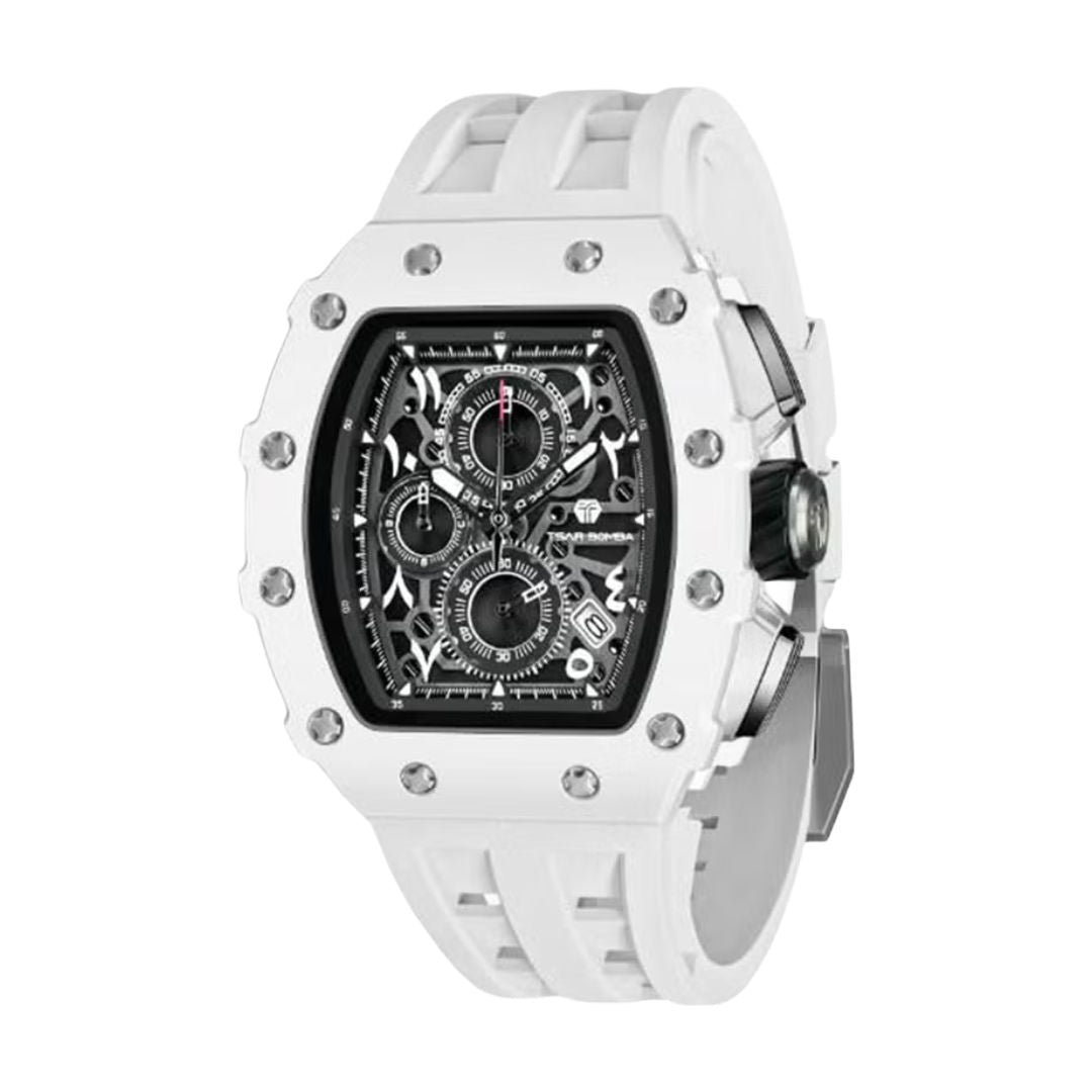TSAR Bomba Men's White Case White Silicon Bio-Ceramic Quartz Watch