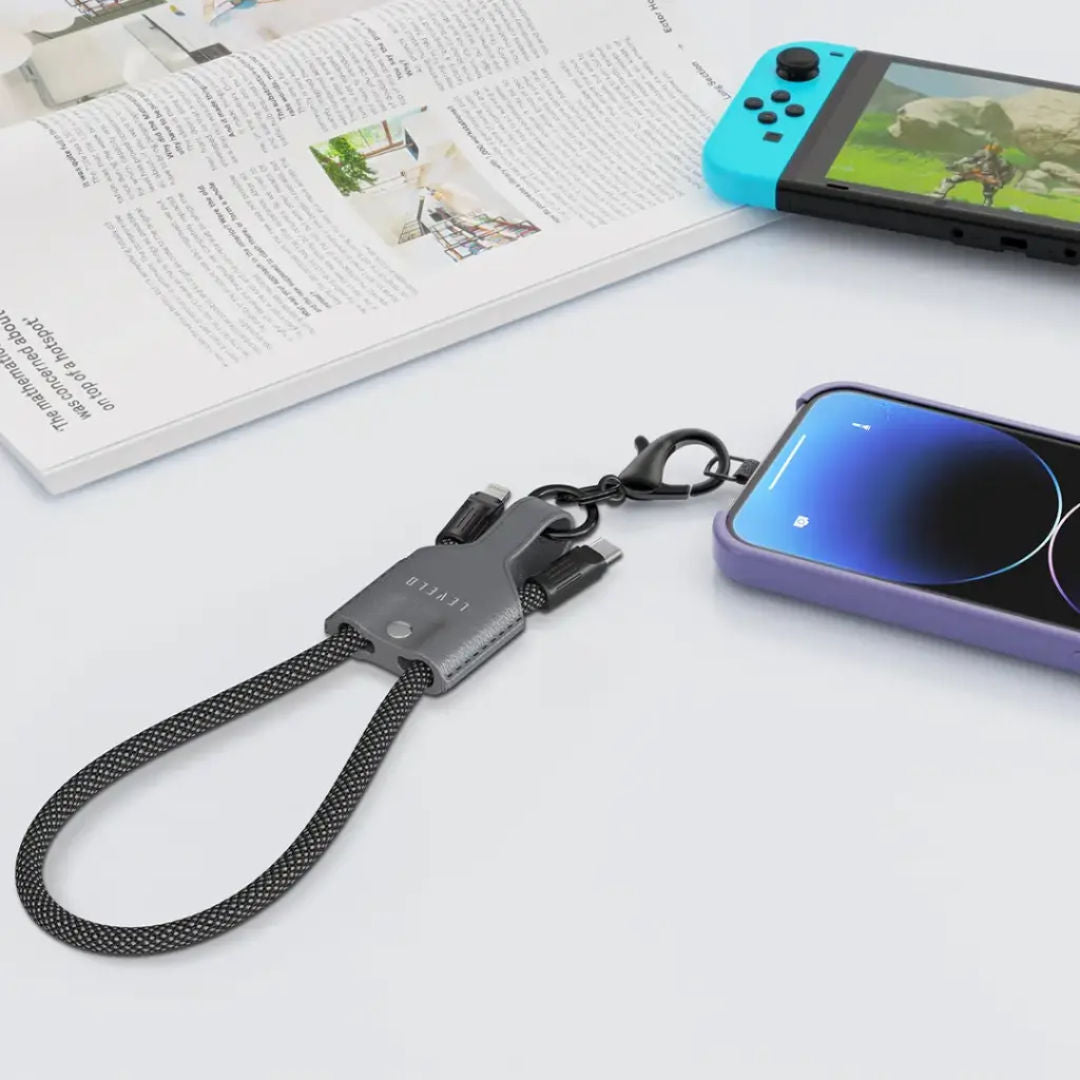 Levelo Tugo Type C to Lightning 30W Lanyard Cable, Gray