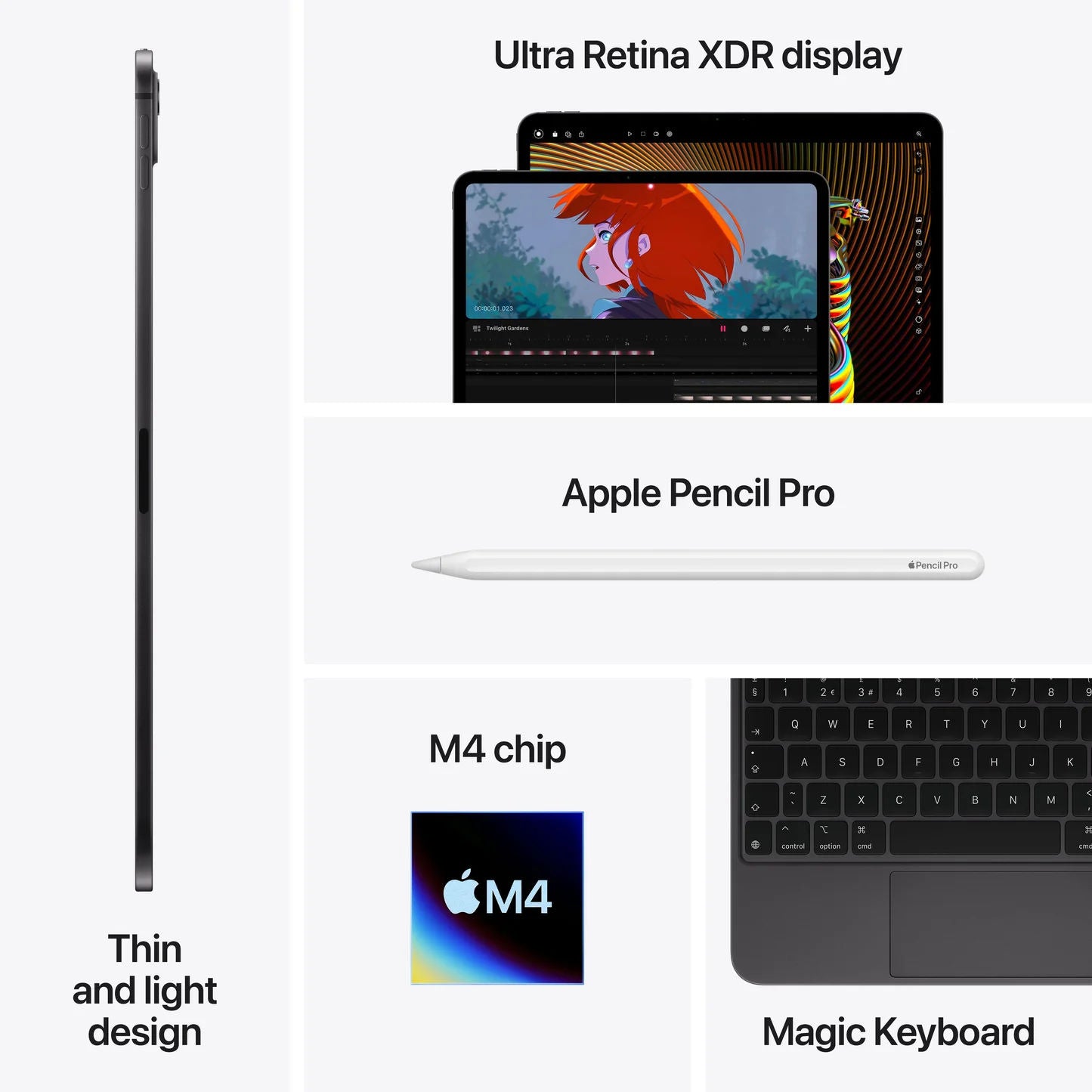 Apple iPad Pro 11-inch M4 Wi-Fi Ultra Retina XDR Tablet 2TB, Black