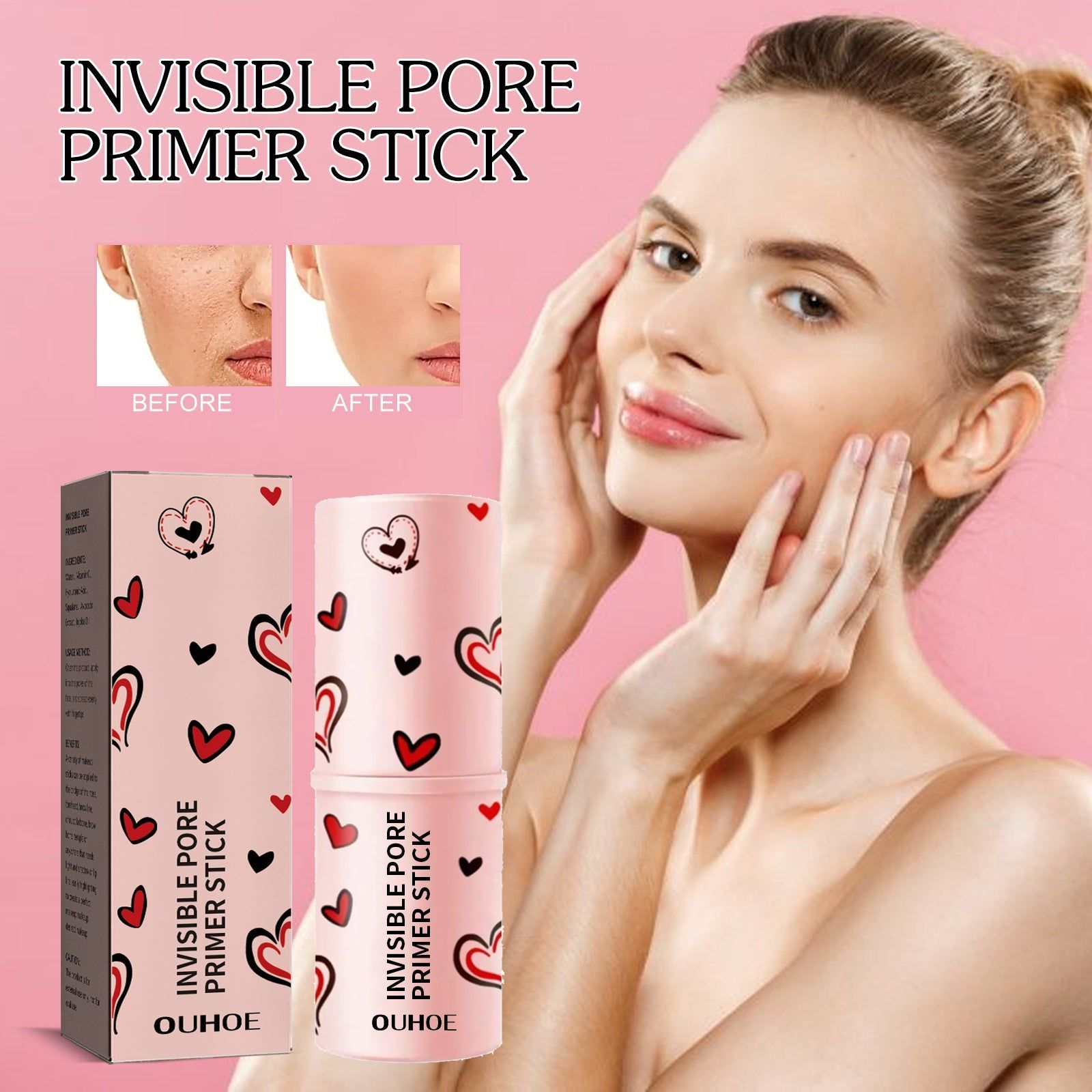 Brightening Poreless Concealer Stick, Oil Control, Flawless Skin, Makeup Primer ,8g