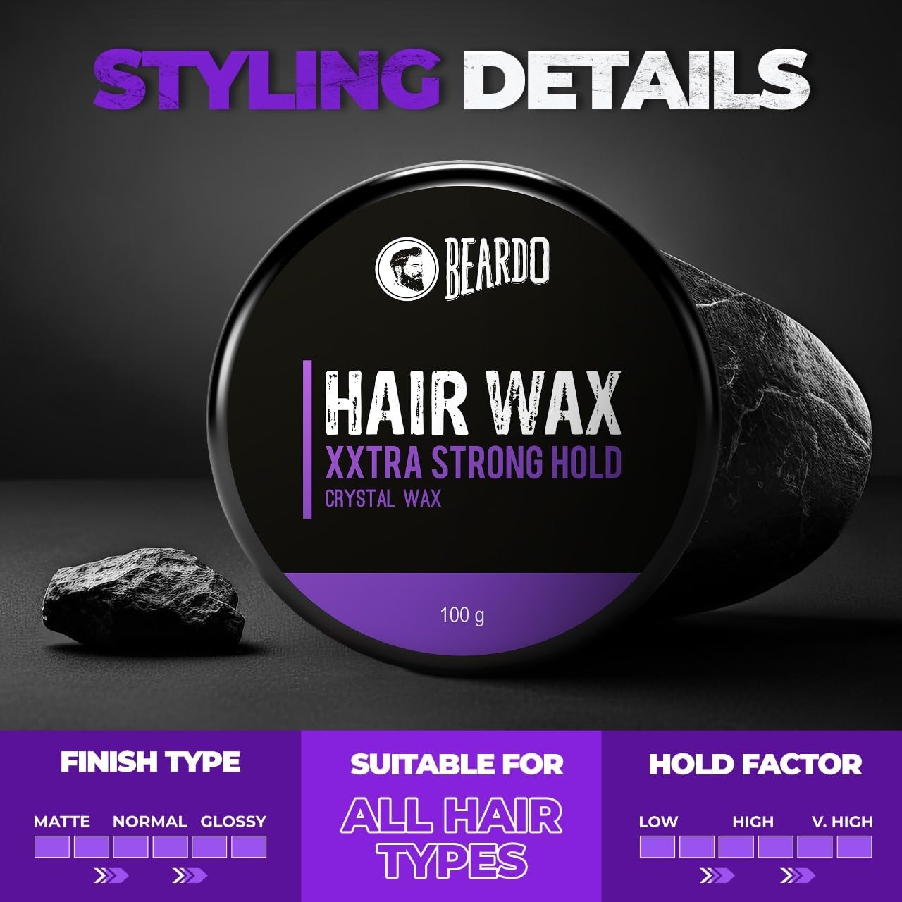 Beardo Xxtra Strong Hold Hair Wax 100g
